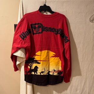 Disney Parks Lion King Spirit Jersey Sunset graphic & silhouette of Mufasa